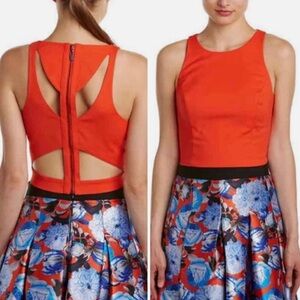 NOIR Sachin & Babi black crop top in stretch cotton-blend.